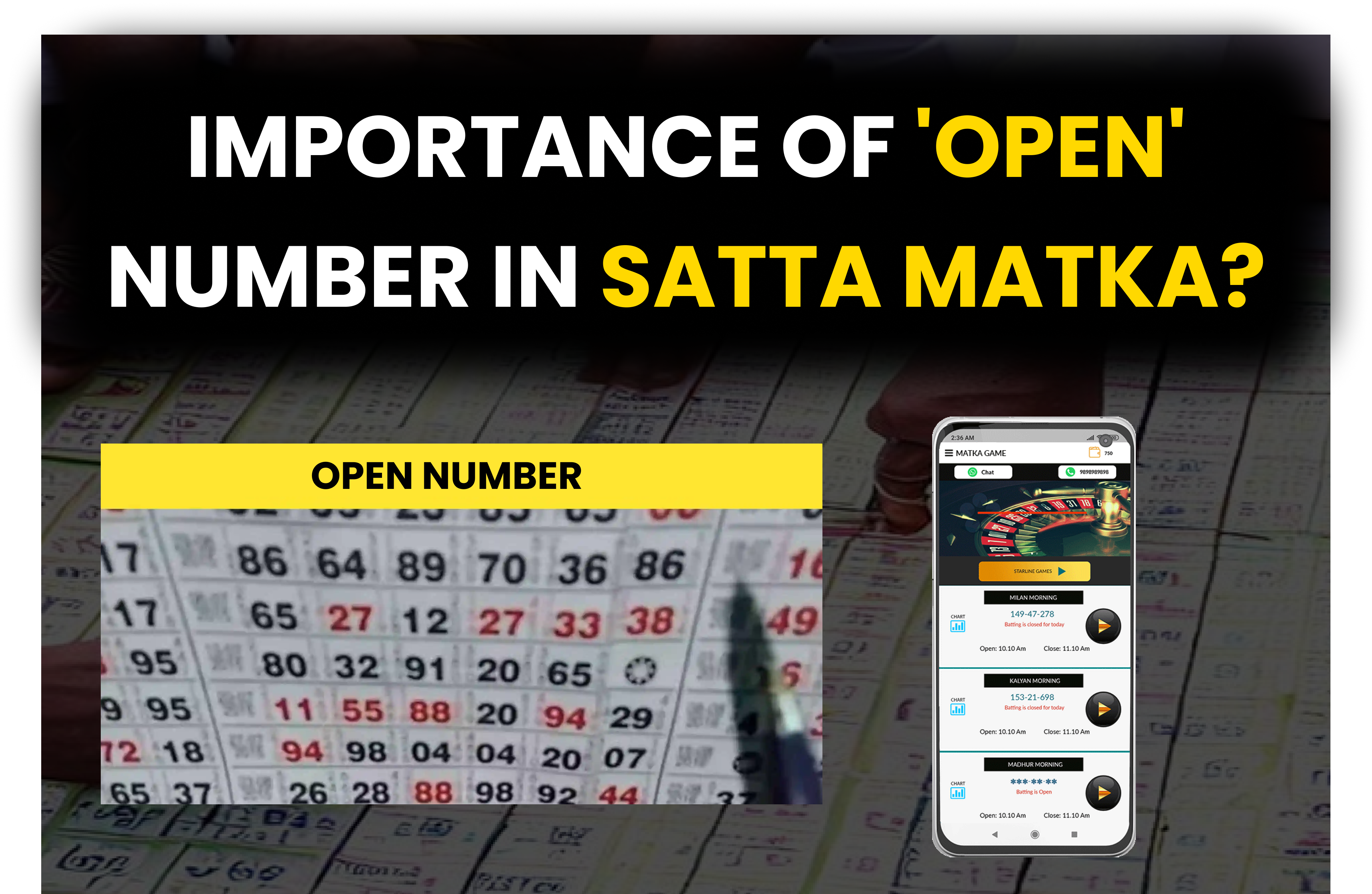 Importance of 'OPEN' Number in Satta Matka?